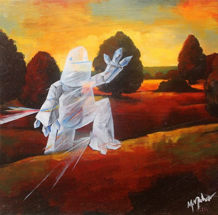 30 Thrift Shop Paintings Made Interesting Again With Funny Monsters By Chris McMahon