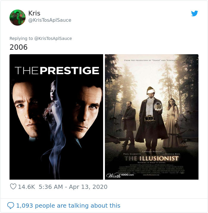 Twitter Users Are Noticing That Hollywood Makes ‘The Same Movie’ Every Year, Post 9 Convincing Side-By-Side Examples Twitter Users Are Noticing That Hollywood Makes ‘The Same Movie’ Every Year, Post 9 Convincing Side-By-Side Examples