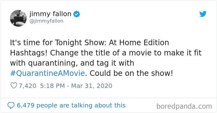 30 Of The Funniest Answers To Jimmy Fallon’s Challenge To ‘Quarantine A Movie’ 30 Of The Funniest Answers To Jimmy Fallon’s Challenge To ‘Quarantine A Movie’