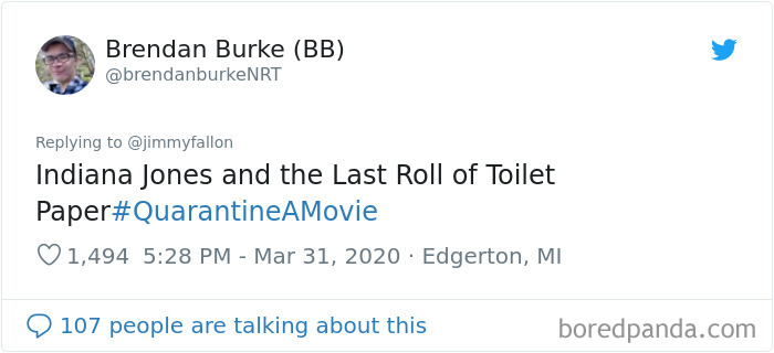 30 Of The Funniest Answers To Jimmy Fallon’s Challenge To ‘Quarantine A Movie’ 30 Of The Funniest Answers To Jimmy Fallon’s Challenge To ‘Quarantine A Movie’