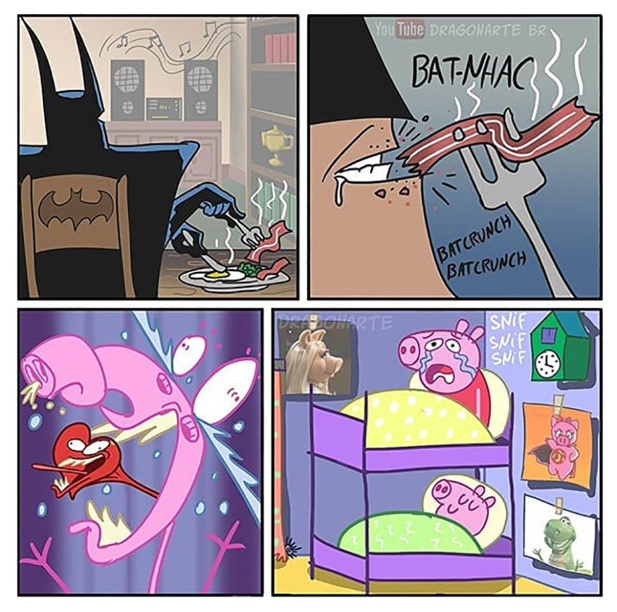 Artist Shows The Daily Life Of Superheroes And Other Famous Characters In His 40 New Comics Artist Shows The Daily Life Of Superheroes And Other Famous Characters In His 40 New Comics
