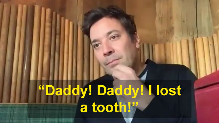 Jimmy Fallon’s Daughter Loses A Tooth And Excitedly Crashes Her Dad’s Interview Jimmy Fallon’s Daughter Loses A Tooth And Excitedly Crashes Her Dad’s Interview