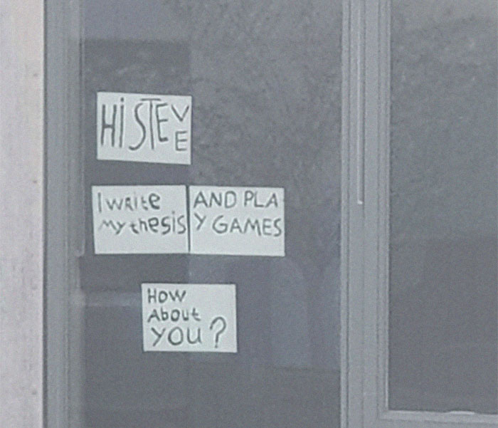 Guy Keeps Accidentally Making Eye Contact With His Neighbor, Finally Decides To Text Him Via Window Guy Keeps Accidentally Making Eye Contact With His Neighbor, Finally Decides To Text Him Via Window