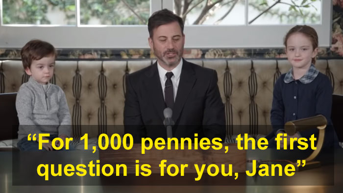 Jimmy Kimmel Hosts ‘Who Wants To Be A Millionaire’ For His Two Kids And Billy Adorably Loses His Patience Jimmy Kimmel Hosts ‘Who Wants To Be A Millionaire’ For His Two Kids And Billy Adorably Loses His Patience