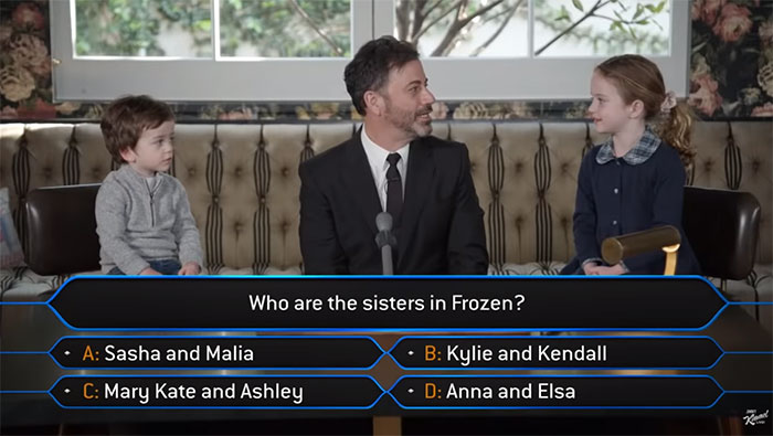 Jimmy Kimmel Hosts ‘Who Wants To Be A Millionaire’ For His Two Kids And Billy Adorably Loses His Patience Jimmy Kimmel Hosts ‘Who Wants To Be A Millionaire’ For His Two Kids And Billy Adorably Loses His Patience
