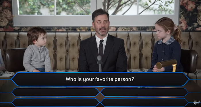 Jimmy Kimmel Hosts ‘Who Wants To Be A Millionaire’ For His Two Kids And Billy Adorably Loses His Patience Jimmy Kimmel Hosts ‘Who Wants To Be A Millionaire’ For His Two Kids And Billy Adorably Loses His Patience