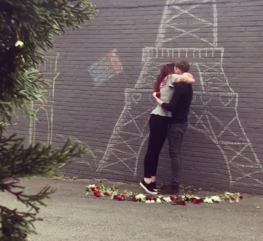 Man Brings Paris To Virginia By Proposing In Front Of A Makeshift Eiffel Tower Man Brings Paris To Virginia By Proposing In Front Of A Makeshift Eiffel Tower