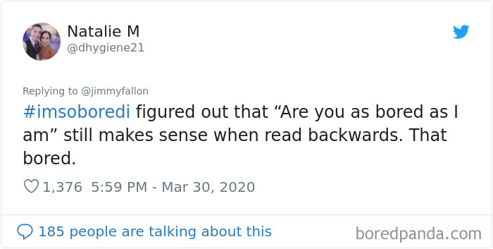 Jimmy Fallon Asked What People Are Doing While Bored In Quarantine And Here Are 30 Of The Funniest Answers Jimmy Fallon Asked What People Are Doing While Bored In Quarantine And Here Are 30 Of The Funniest Answers