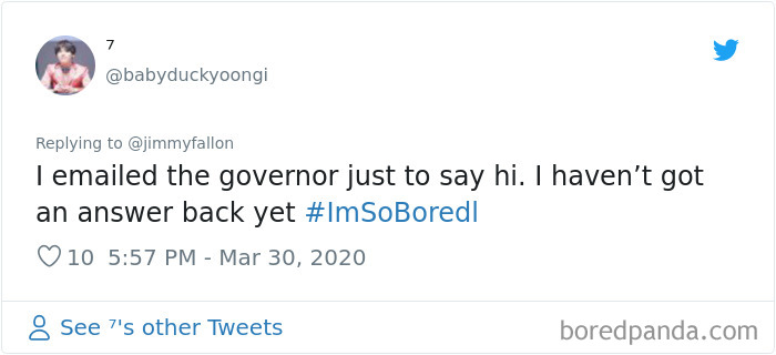 Jimmy Fallon Asked What People Are Doing While Bored In Quarantine And Here Are 30 Of The Funniest Answers Jimmy Fallon Asked What People Are Doing While Bored In Quarantine And Here Are 30 Of The Funniest Answers