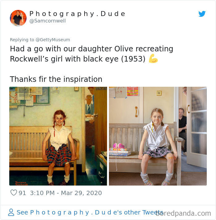 Museums Ask People To Recreate Famous Paintings With Anything They Can Find At Home, Get 35 Hilarious Pics