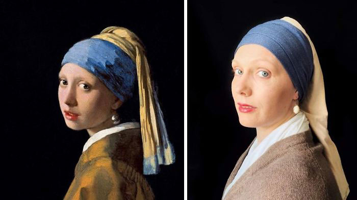 Museums Ask People To Recreate Famous Paintings With Anything They Can Find At Home, Get 35 Hilarious Pics