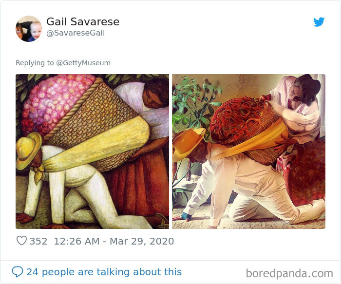 Museums Ask People To Recreate Famous Paintings With Anything They Can Find At Home, Get 35 Hilarious Pics