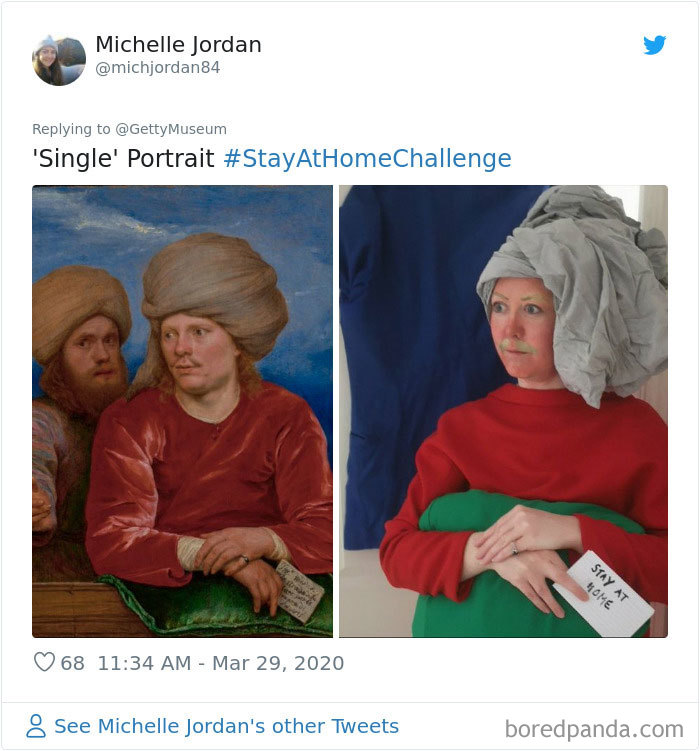 Museums Ask People To Recreate Famous Paintings With Anything They Can Find At Home, Get 35 Hilarious Pics