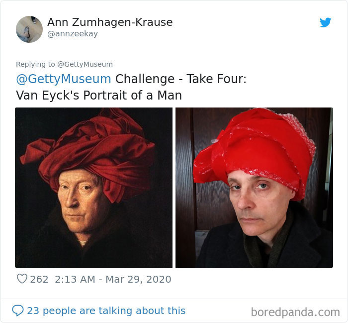 Museums Ask People To Recreate Famous Paintings With Anything They Can Find At Home, Get 35 Hilarious Pics