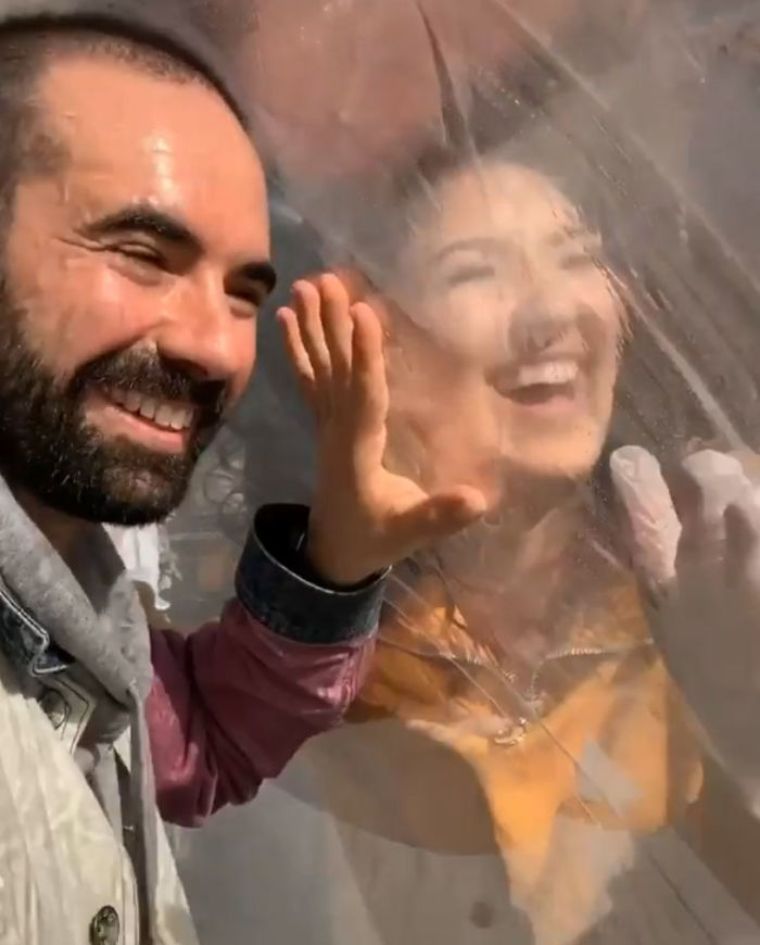 Remember The Drone Guy Who Asked Out A Girl Dancing On A Roof? He Finally Met Her In A Giant Inflatable Ball Remember The Drone Guy Who Asked Out A Girl Dancing On A Roof? He Finally Met Her In A Giant Inflatable Ball