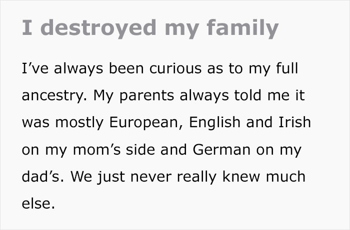 Person &#8220;Destroys Their Family&#8221; After Buying An Ancestry Kit And Learning Their Dad Isn&#8217;t Their Biological Father