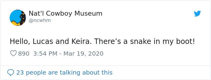 Cowboy Museum Puts Their Head Of Security In Charge Of Their Twitter, And His Tweets Are Hilariously Wholesome Cowboy Museum Puts Their Head Of Security In Charge Of Their Twitter, And His Tweets Are Hilariously Wholesome