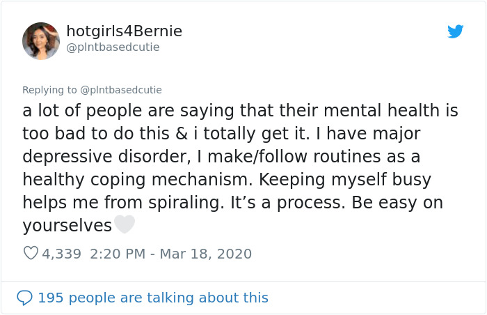 This Woman Tries To Bring Stability Into Her Life By Creating A Quarantine Routine, People Follow Her Example This Woman Tries To Bring Stability Into Her Life By Creating A Quarantine Routine, People Follow Her Example