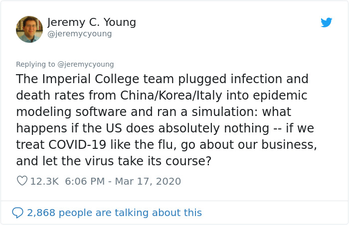 Scientist Explains What Would Happen If “The US Does Absolutely Nothing And Lets Virus Take Its Course” Scientist Explains What Would Happen If “The US Does Absolutely Nothing And Lets Virus Take Its Course”