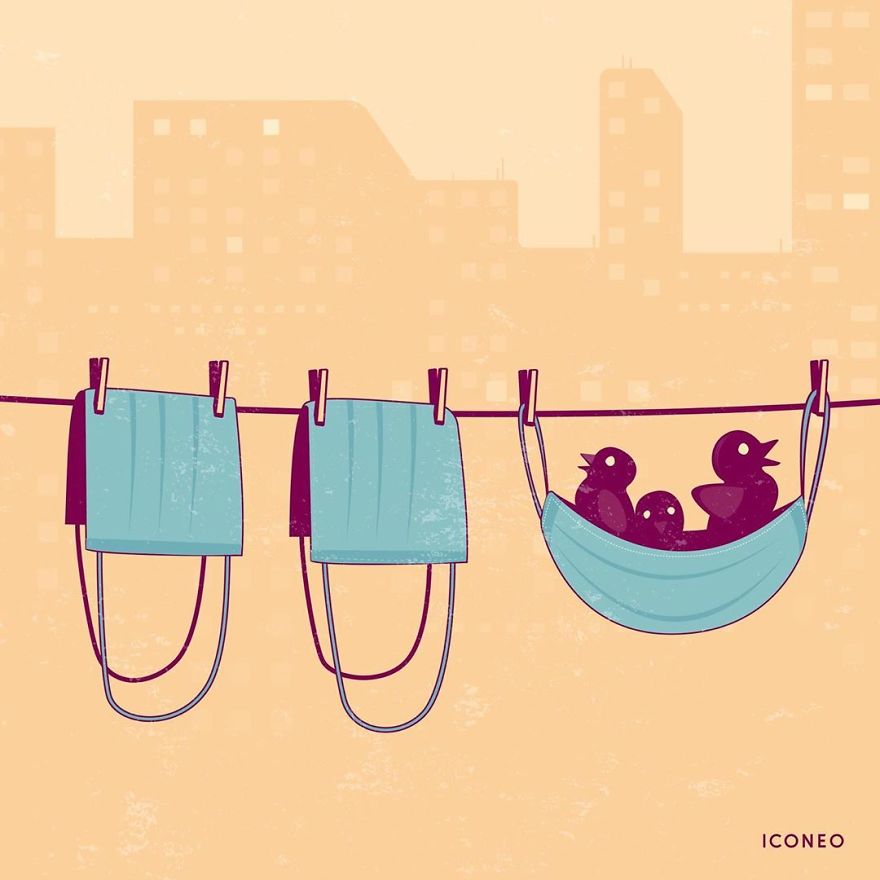 This German Artist Turns Face Coverings Into Art And Here Are 16 Of The Most Creative Ones