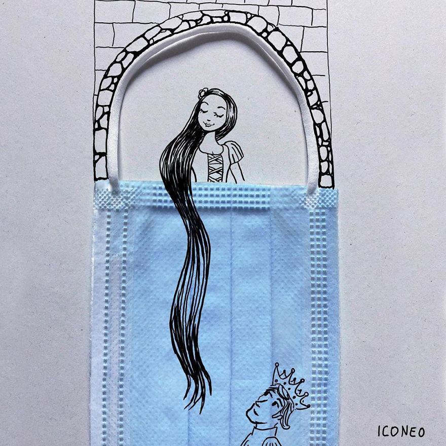 This German Artist Turns Face Coverings Into Art And Here Are 16 Of The Most Creative Ones