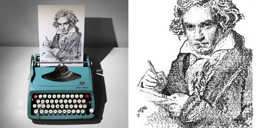 This Young Artist Draws With A Typewriter, And Here Are 30 Of His Impressively Detailed Images This Young Artist Draws With A Typewriter, And Here Are 30 Of His Impressively Detailed Images