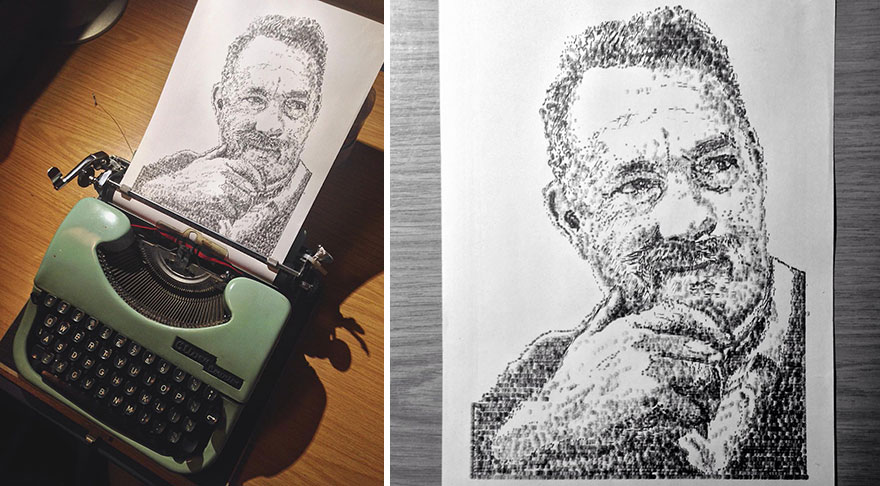 This Young Artist Draws With A Typewriter, And Here Are 30 Of His Impressively Detailed Images This Young Artist Draws With A Typewriter, And Here Are 30 Of His Impressively Detailed Images