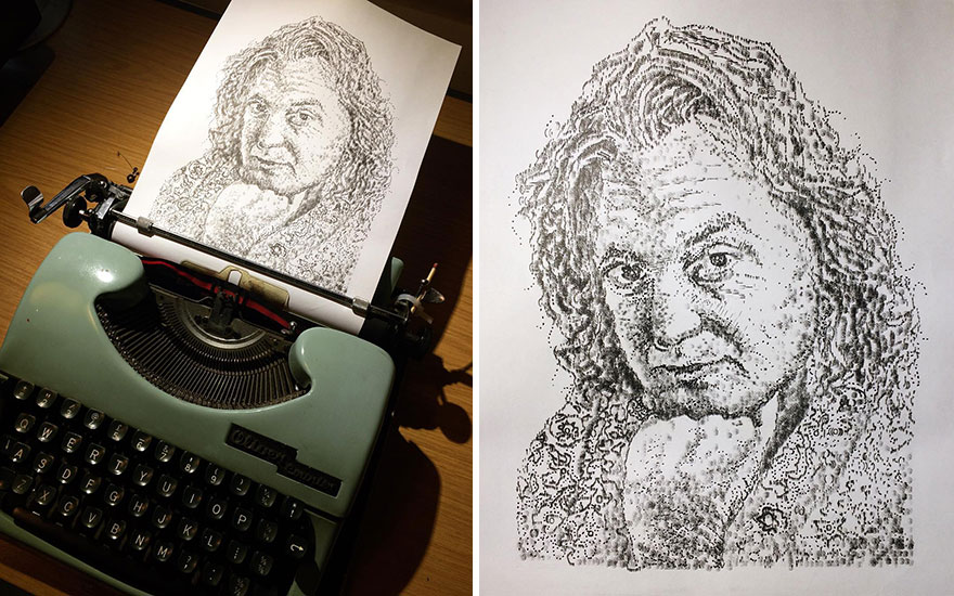 This Young Artist Draws With A Typewriter, And Here Are 30 Of His Impressively Detailed Images This Young Artist Draws With A Typewriter, And Here Are 30 Of His Impressively Detailed Images