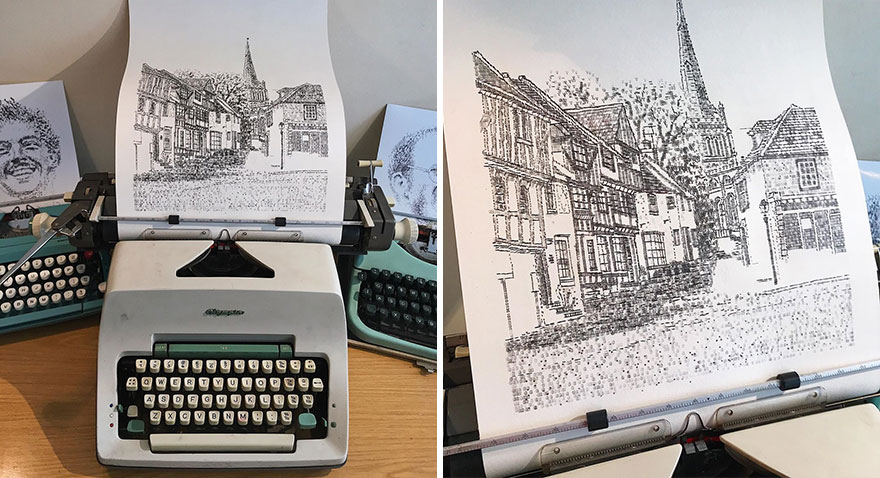 This Young Artist Draws With A Typewriter, And Here Are 30 Of His Impressively Detailed Images This Young Artist Draws With A Typewriter, And Here Are 30 Of His Impressively Detailed Images