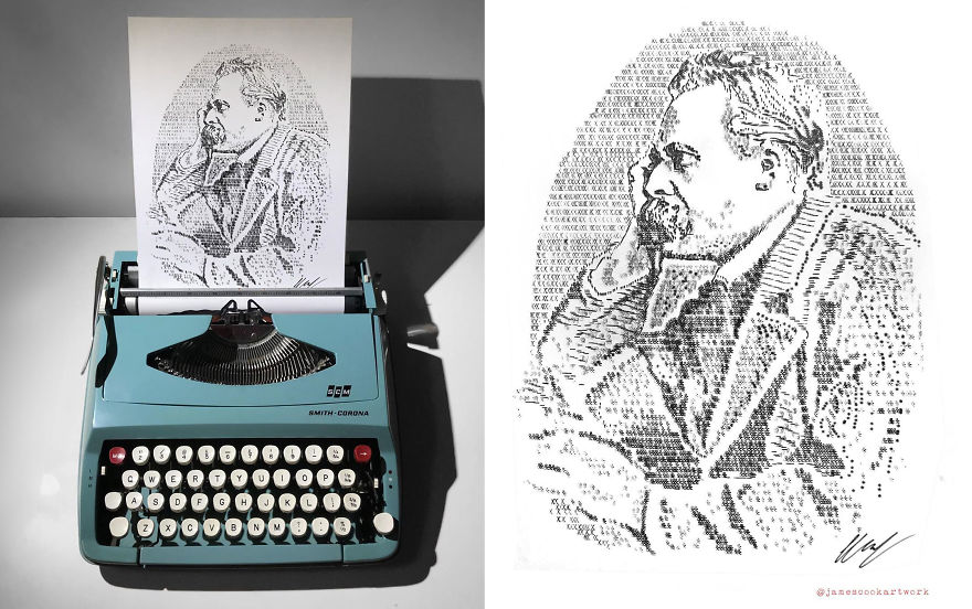 This Young Artist Draws With A Typewriter, And Here Are 30 Of His Impressively Detailed Images This Young Artist Draws With A Typewriter, And Here Are 30 Of His Impressively Detailed Images