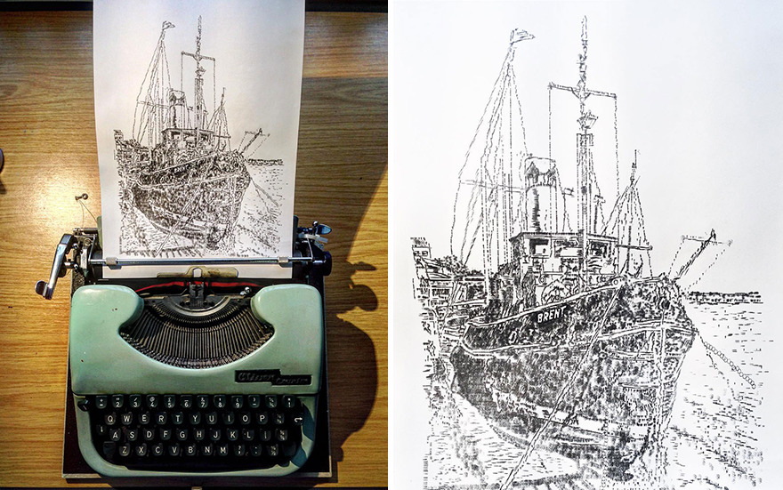 This Young Artist Draws With A Typewriter, And Here Are 30 Of His Impressively Detailed Images This Young Artist Draws With A Typewriter, And Here Are 30 Of His Impressively Detailed Images