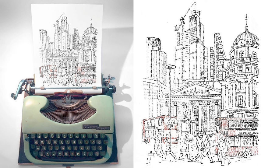 This Young Artist Draws With A Typewriter, And Here Are 30 Of His Impressively Detailed Images This Young Artist Draws With A Typewriter, And Here Are 30 Of His Impressively Detailed Images