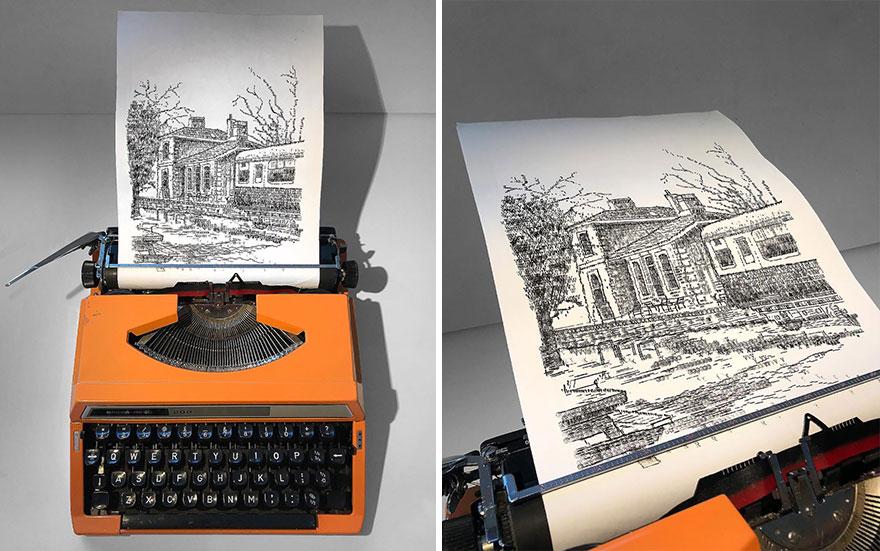 This Young Artist Draws With A Typewriter, And Here Are 30 Of His Impressively Detailed Images This Young Artist Draws With A Typewriter, And Here Are 30 Of His Impressively Detailed Images