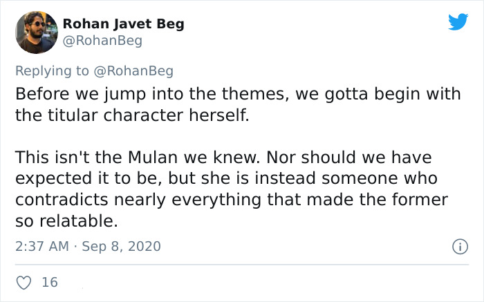 Guy On Twitter Points Out Why Disney’s Mulan (2020) Is Effectively Chinese Propaganda Guy On Twitter Points Out Why Disney’s Mulan (2020) Is Effectively Chinese Propaganda