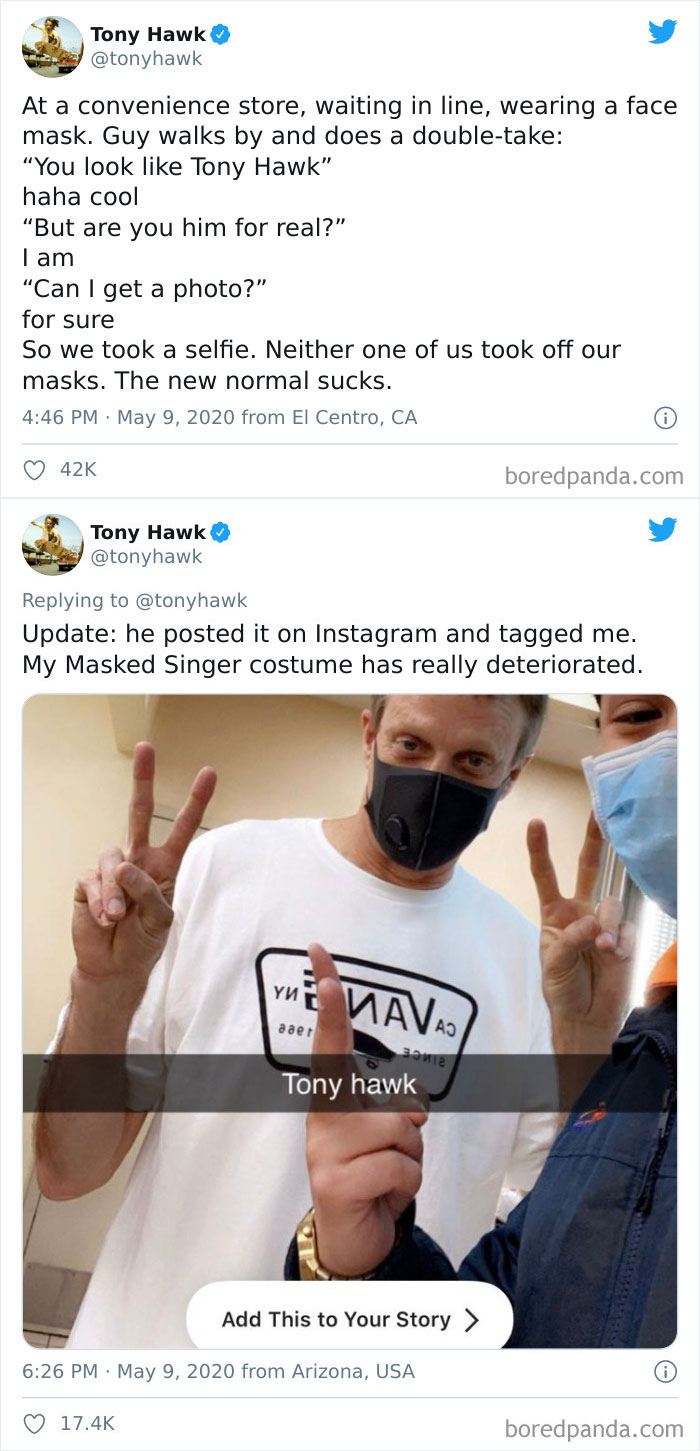 27 Hilarious Times People Didn’t Realize They Were Talking To Tony Hawk (New Tweets) 27 Hilarious Times People Didn’t Realize They Were Talking To Tony Hawk (New Tweets)