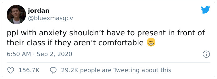 Twitter User Says Teachers Shouldn’t Force Anxious Students To Present In Front Of The Class, Sparks A Heated Discussion Twitter User Says Teachers Shouldn’t Force Anxious Students To Present In Front Of The Class, Sparks A Heated Discussion