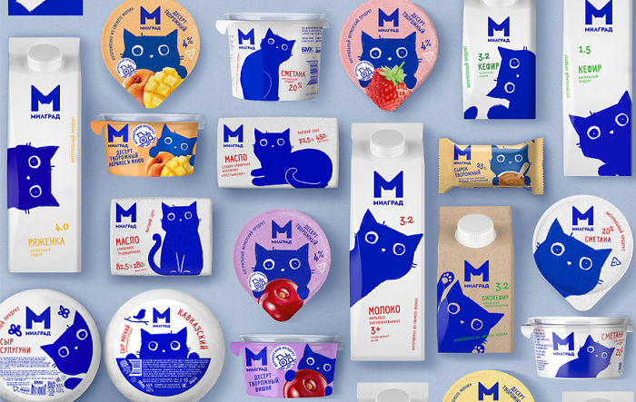 Russian Designer Gave These 4 Milk Product Packages Adorable Makeovers Russian Designer Gave These 4 Milk Product Packages Adorable Makeovers