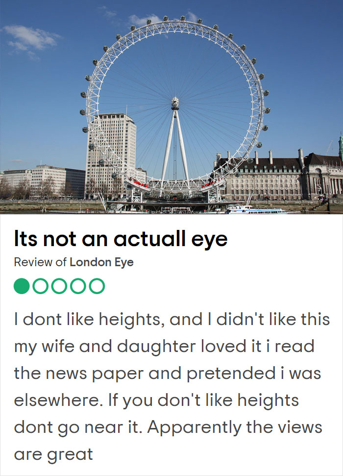 25 Hilariously Negative Reviews On Tripadvisor About Popular UK Tourist Attractions 25 Hilariously Negative Reviews On Tripadvisor About Popular UK Tourist Attractions