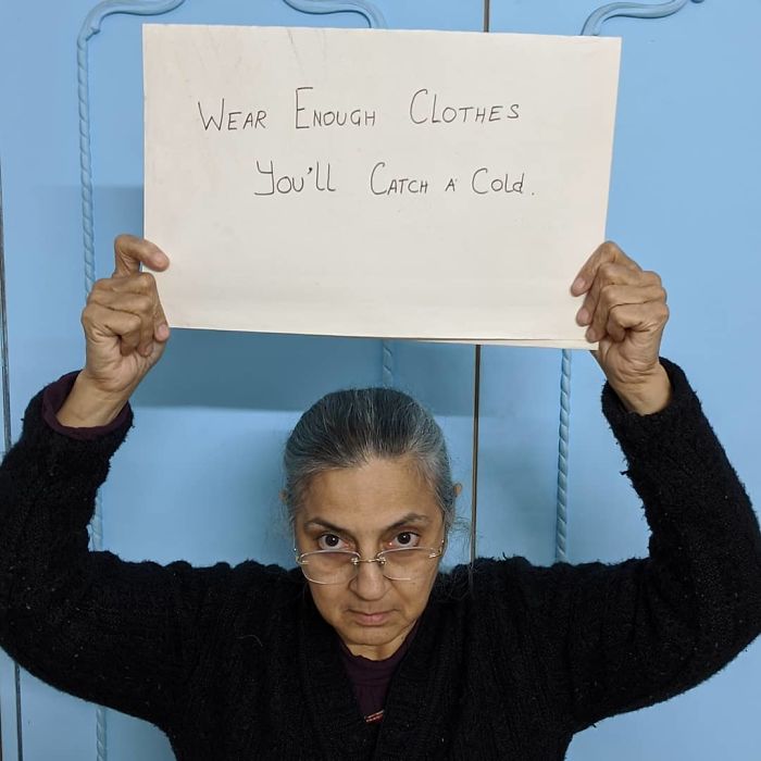 Indian Mom Goes Viral After Son Convinces Her To Put Her Worldly Wisdom On Signs And Share It On IG (30 Pics)