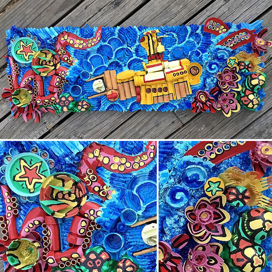 Here Are My 22 Assemblage Paintings That I Created To Bring Awareness To Plastic Waste Here Are My 22 Assemblage Paintings That I Created To Bring Awareness To Plastic Waste