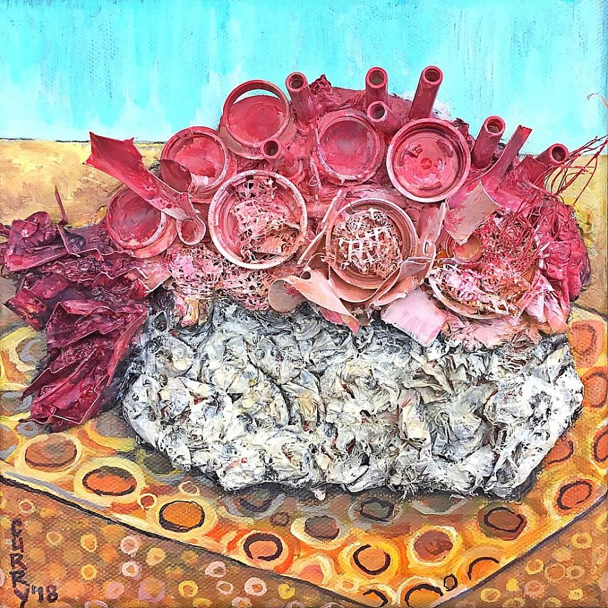 Here Are My 22 Assemblage Paintings That I Created To Bring Awareness To Plastic Waste Here Are My 22 Assemblage Paintings That I Created To Bring Awareness To Plastic Waste