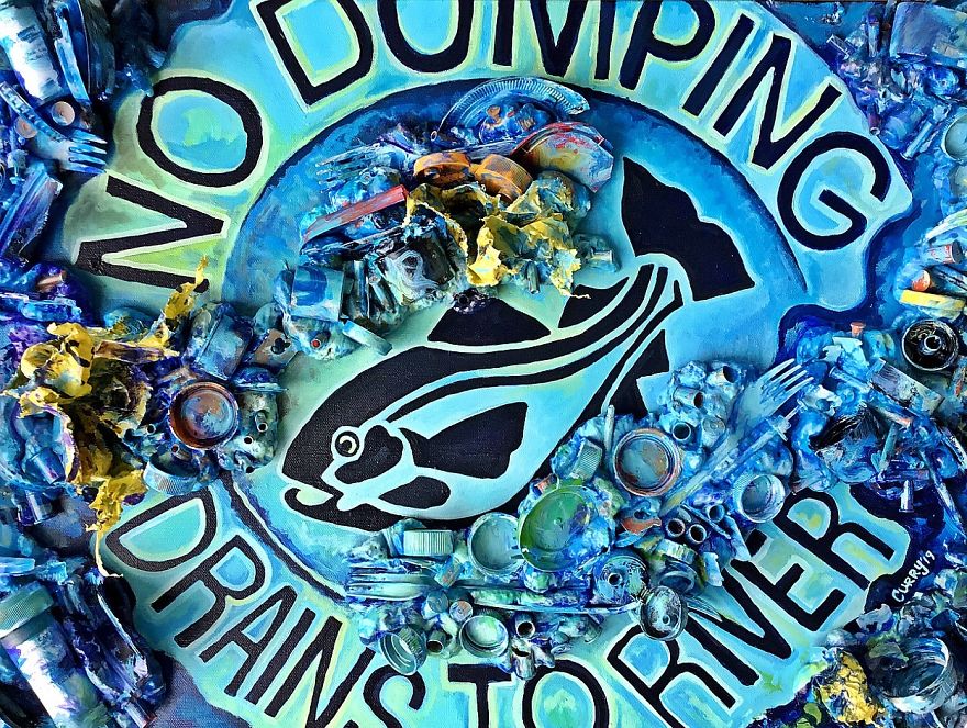 Here Are My 22 Assemblage Paintings That I Created To Bring Awareness To Plastic Waste Here Are My 22 Assemblage Paintings That I Created To Bring Awareness To Plastic Waste