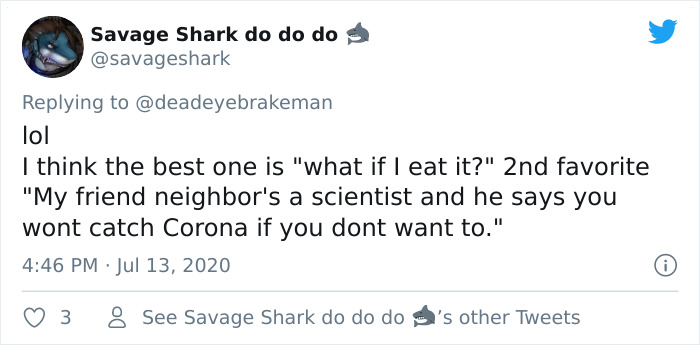 Woman Roasts Anti-Maskers By Coming Up With Equally Ridiculous Reasons Not To Wear Masks Woman Roasts Anti-Maskers By Coming Up With Equally Ridiculous Reasons Not To Wear Masks