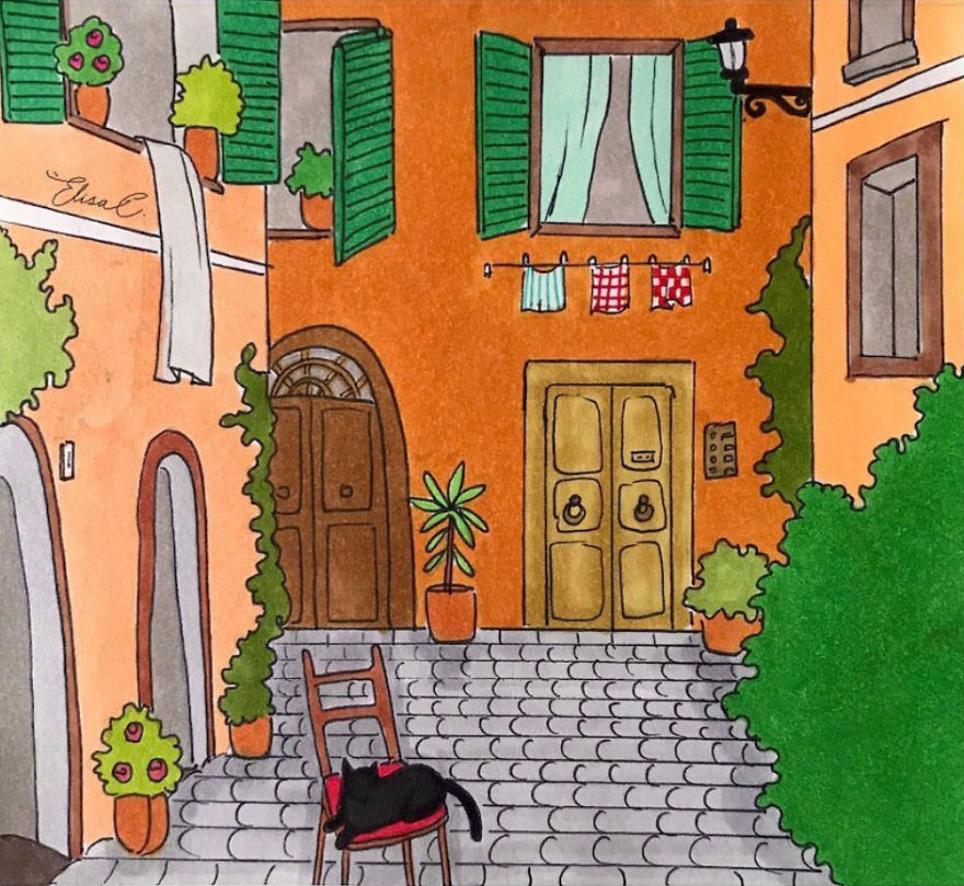 After Lockdown, I Was Happy To Explore Rome Again So I Drew These 19 Illustrations Of My Cat Walking Around The City After Lockdown, I Was Happy To Explore Rome Again So I Drew These 19 Illustrations Of My Cat Walking Around The City