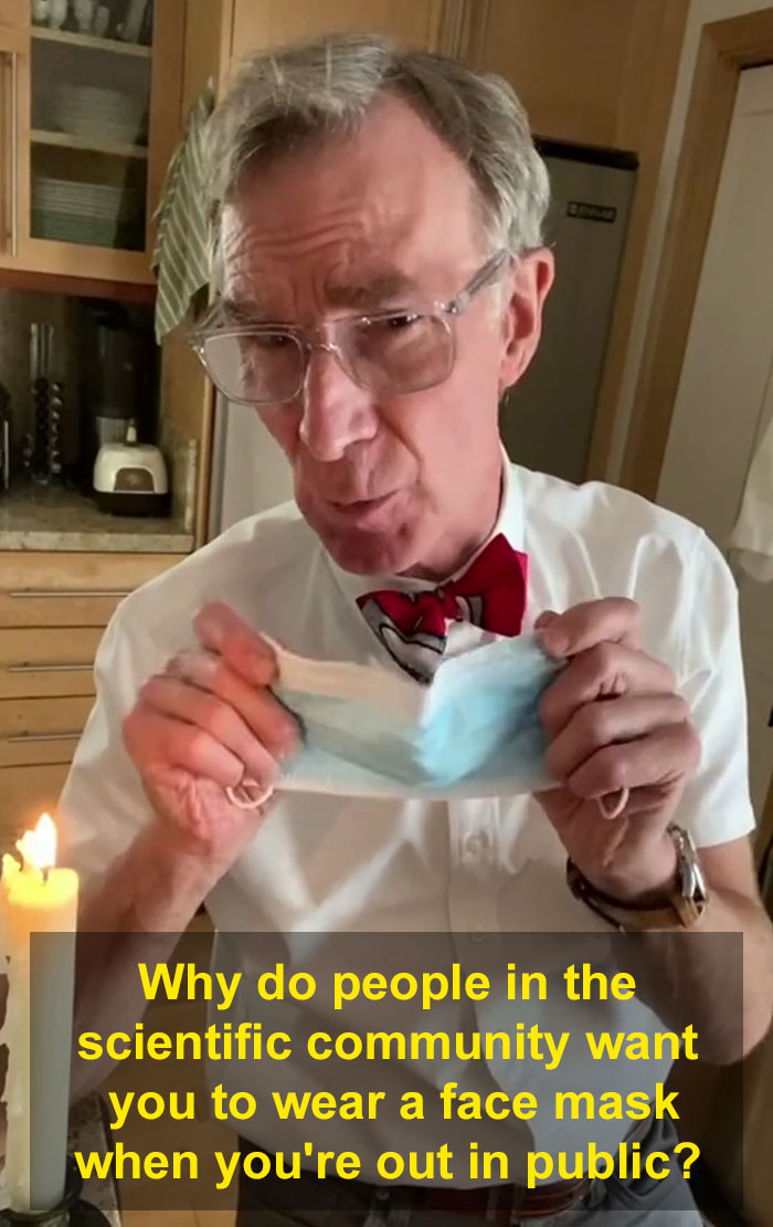 Bill Nye Makes A PSA On TikTok About How Effective Different Face Masks Are, Goes Viral Bill Nye Makes A PSA On TikTok About How Effective Different Face Masks Are, Goes Viral