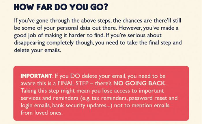 Here’s An Infographic Showing How Anyone Can Disappear From The Internet Completely Here’s An Infographic Showing How Anyone Can Disappear From The Internet Completely
