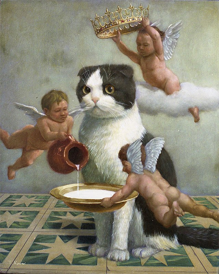 This Artist Captures The True Royalty Of Cats With His 11 Classical-Style Oil Paintings