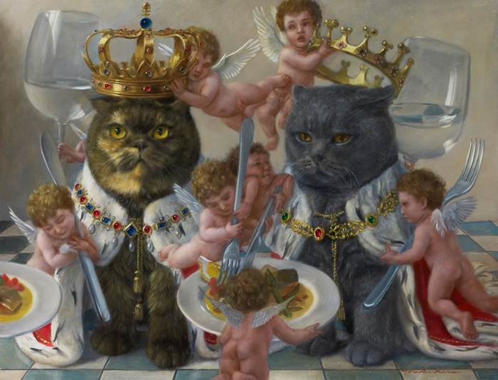 This Artist Captures The True Royalty Of Cats With His 11 Classical-Style Oil Paintings