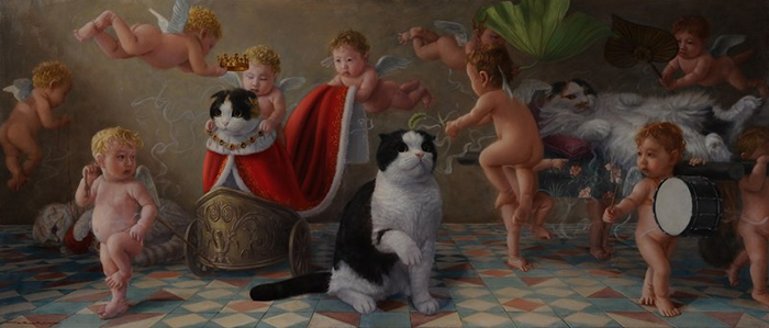 This Artist Captures The True Royalty Of Cats With His 11 Classical-Style Oil Paintings