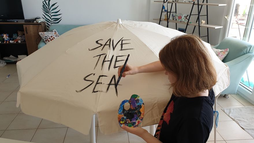 I Painted My Beach Umbrella To Show What Will Happen To Marine Life If We Don’t Make A Change I Painted My Beach Umbrella To Show What Will Happen To Marine Life If We Don’t Make A Change